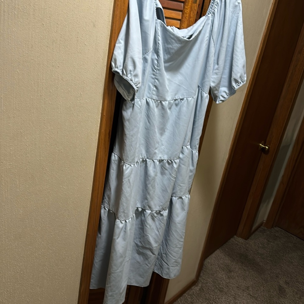 Nice light blue tiered dress.